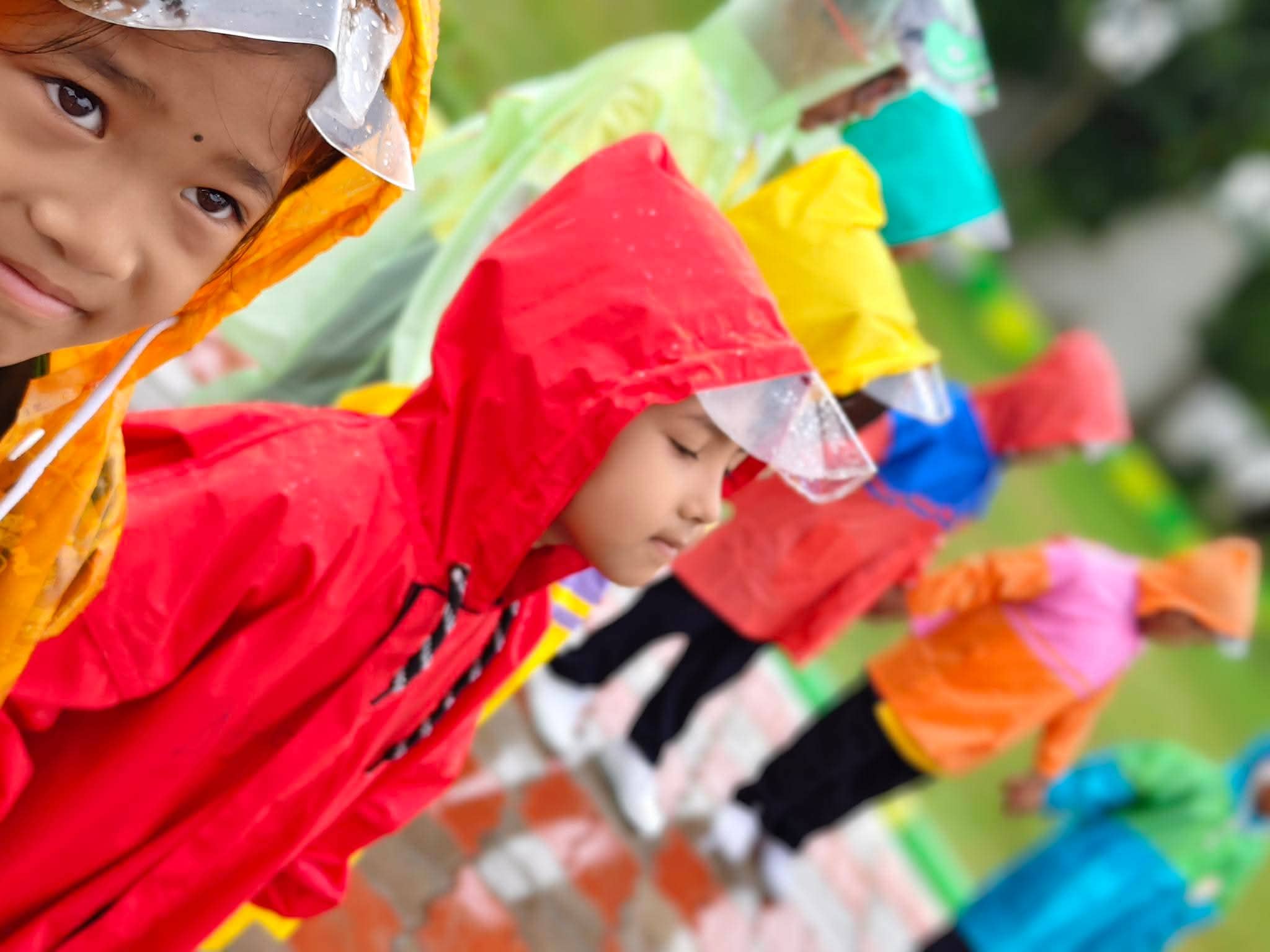 Students enjoying Rainy Day activities